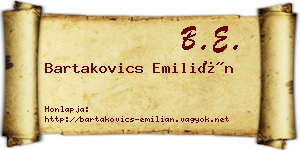 Bartakovics Emilián névjegykártya